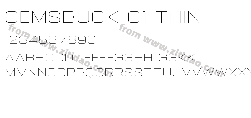 Gemsbuck 01 Thin字体预览