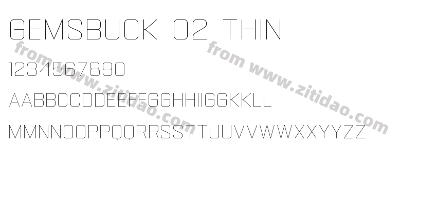 Gemsbuck 02 Thin字体预览