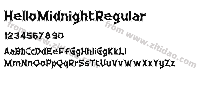 HelloMidnightRegular字体预览
