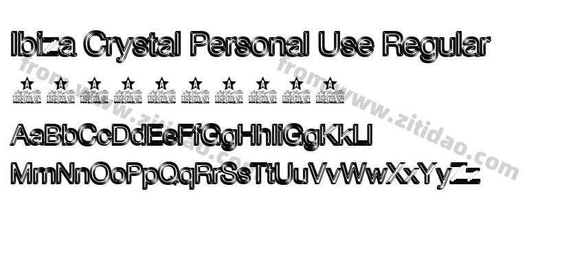 Ibiza Crystal Personal Use Regular字体预览