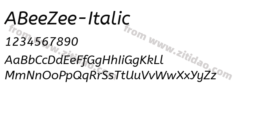 ABeeZee-Italic字体预览