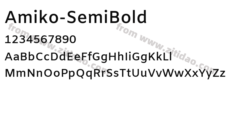 Amiko-SemiBold字体预览