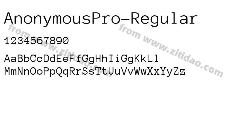 AnonymousPro-Regular字体预览