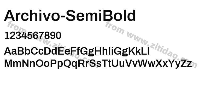 Archivo-SemiBold字体预览