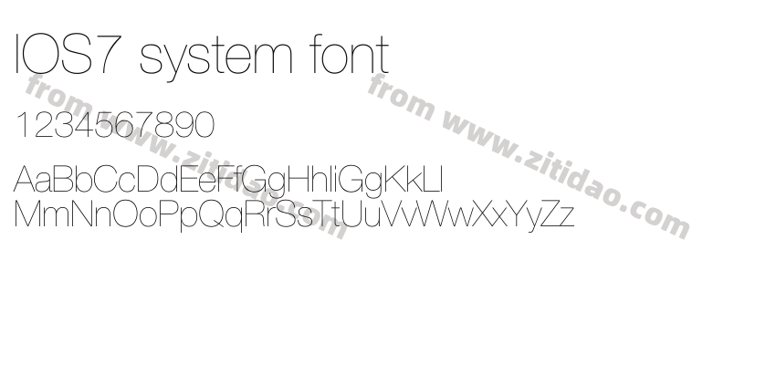 IOS7 system font字体预览